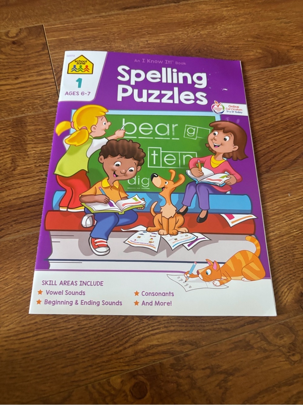 Spelling Puzzles Workbook - Purple Educational Activity Book
